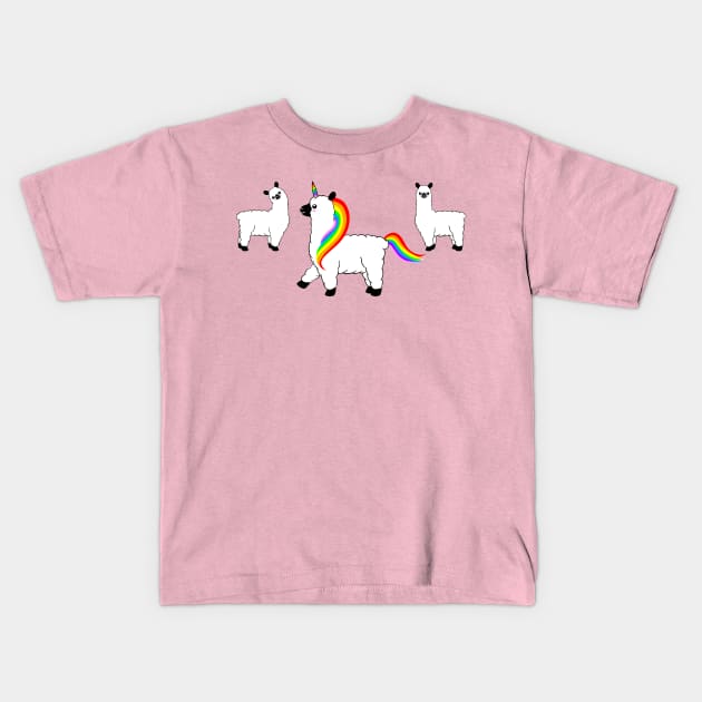 Llamas and Llamacorn Kids T-Shirt by MelanieJeyakkumar